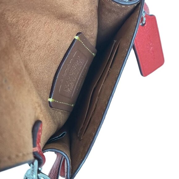 COACH Phone Crossbody Red Leather - Shoulder Bag 173-080625 - Picture 6 of 8